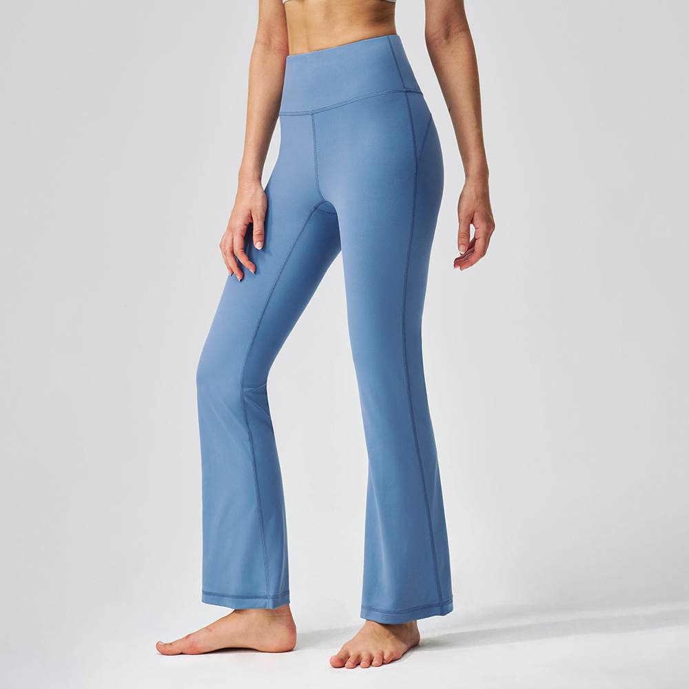 Microplaneta de cintura alta desnuda elástica pilates elástica pantalones deportivos para mujeres