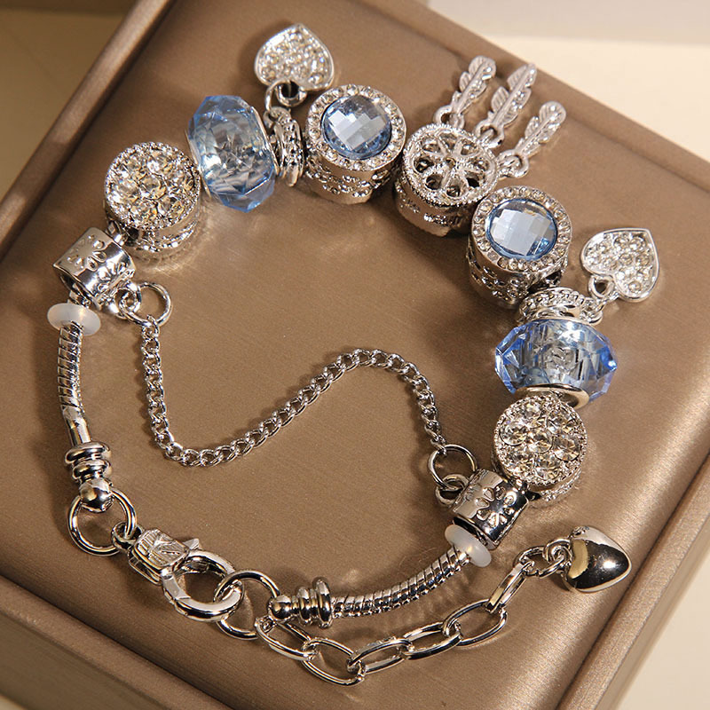 Blaues Glasperlenarmband Mit Traumfänger Für Damen Elegant_voghion.com