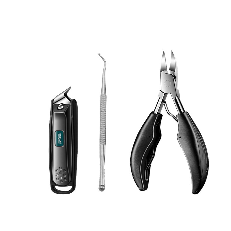 Kit de manicure al por mayor, un solo conjunto de pinzas de uñas, barra de vibración, cortadora de uñas anti-splash, tijeras de uñas, general