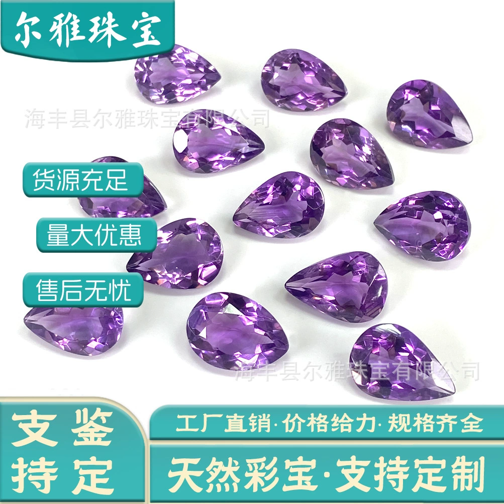 Натуральный аметист, каплевидный кабошон, необработанный камень, ограненный кабошон для инкрустации, кулон, аксессуар, камень-кабошон