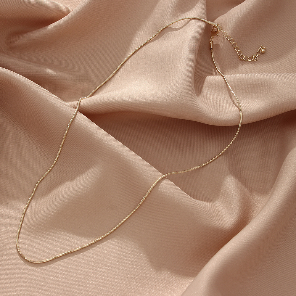 13g Weight 0.03µm-0.05µm Gold Plating Thickness Necklace Event & Party Supplies PVD Coated Real Gold Plated 18K Gold Solid Color 304 Stainless Steel Fashion Waterproof Non Tarnish 304 Stainless Steel Choker