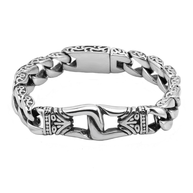 1 Piece Quantity Casual, Street Occasion Alloy Material Retro Geometric Alloy Plating Men's Chain Bracelet Men's Chain Bracelets