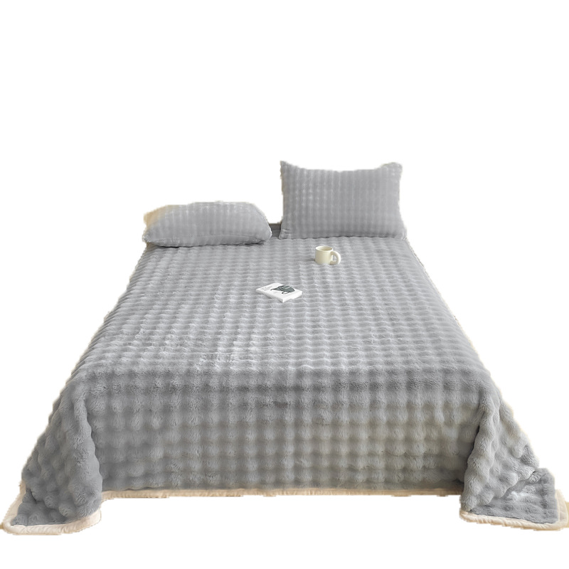 Añadir seda de conejo espesa sábanas de peluche de invierno de lana de coral dormitorio una sola manta de peluche nueva