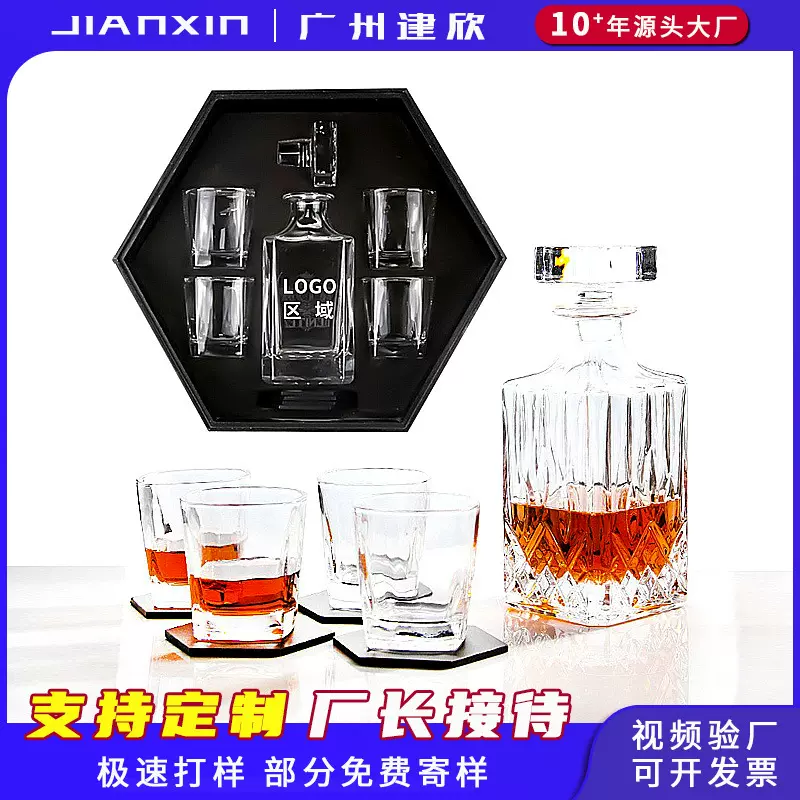 亚马逊威士忌玻璃酒杯酒具套装洋酒杯礼盒装创意白兰地酒樽洋酒具