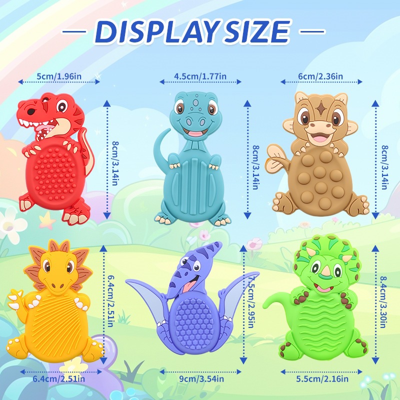 Nuevo producto transfronterizo dinosaurio de silicona juguetes de descompresión de los sentidos de los niños Piedra para aliviar la ansiedad de los niños pellizco pellizco