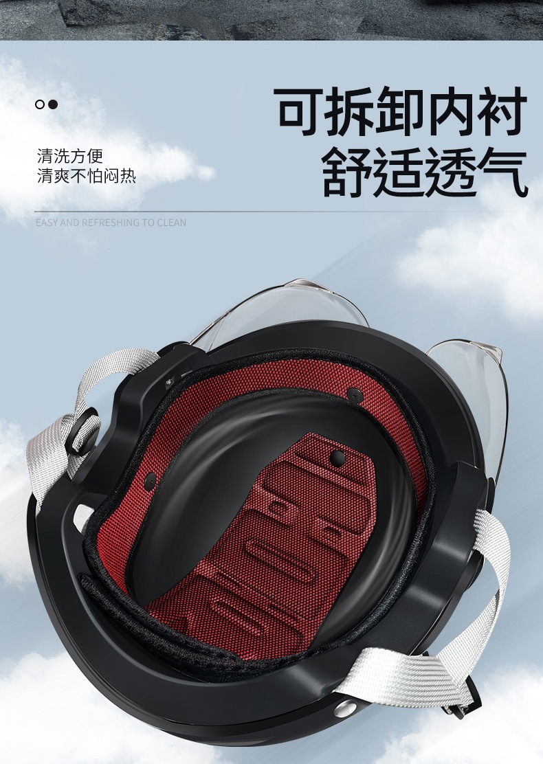 ogo3C certified electric vehicle helmet, sun-protective half helmet for electric scooters and motorcycles, suitable for both men and women, meets national safety standards