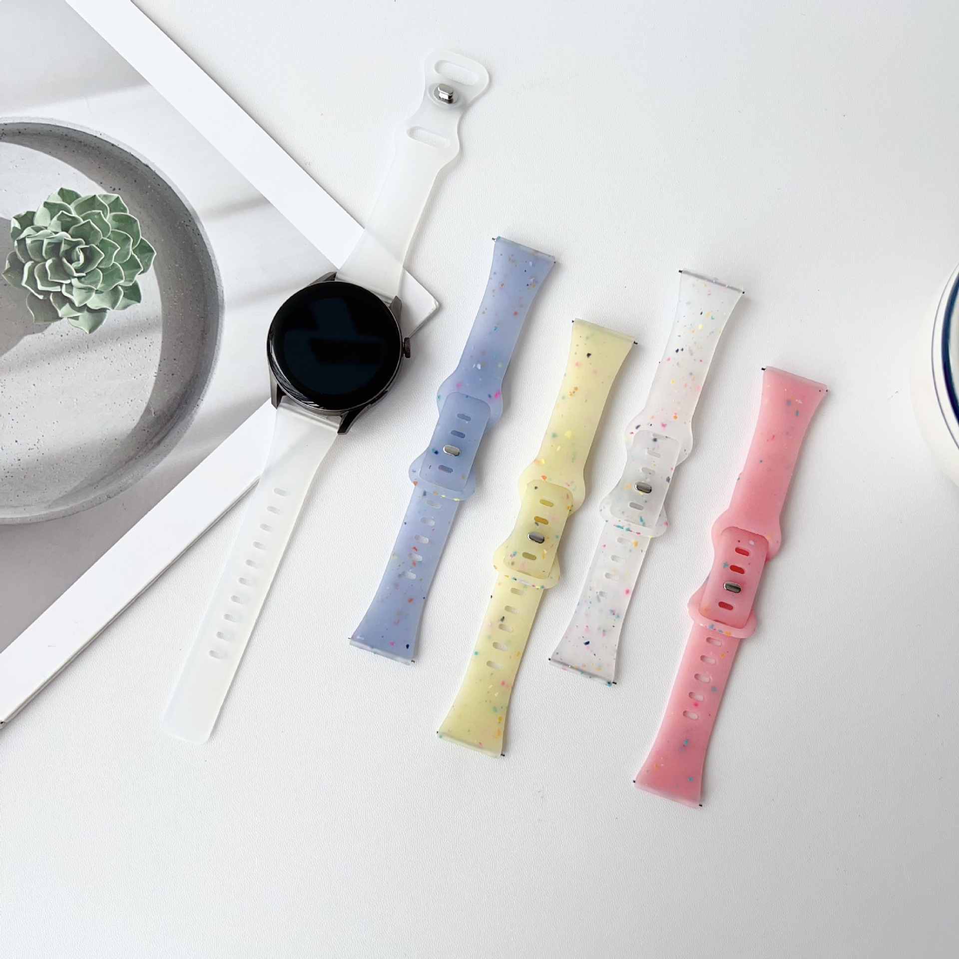 Suitable for Xiaomi bracelet Huawei Samsung GT4 women's jelly silicone 12/14/18/20/22mm watch band