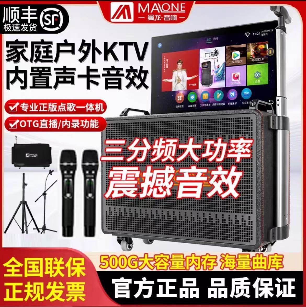Manlong Audio Outdoor K-song Square Dance with Display Screen Family Karaoke All-in-One Mobile KTV Speaker