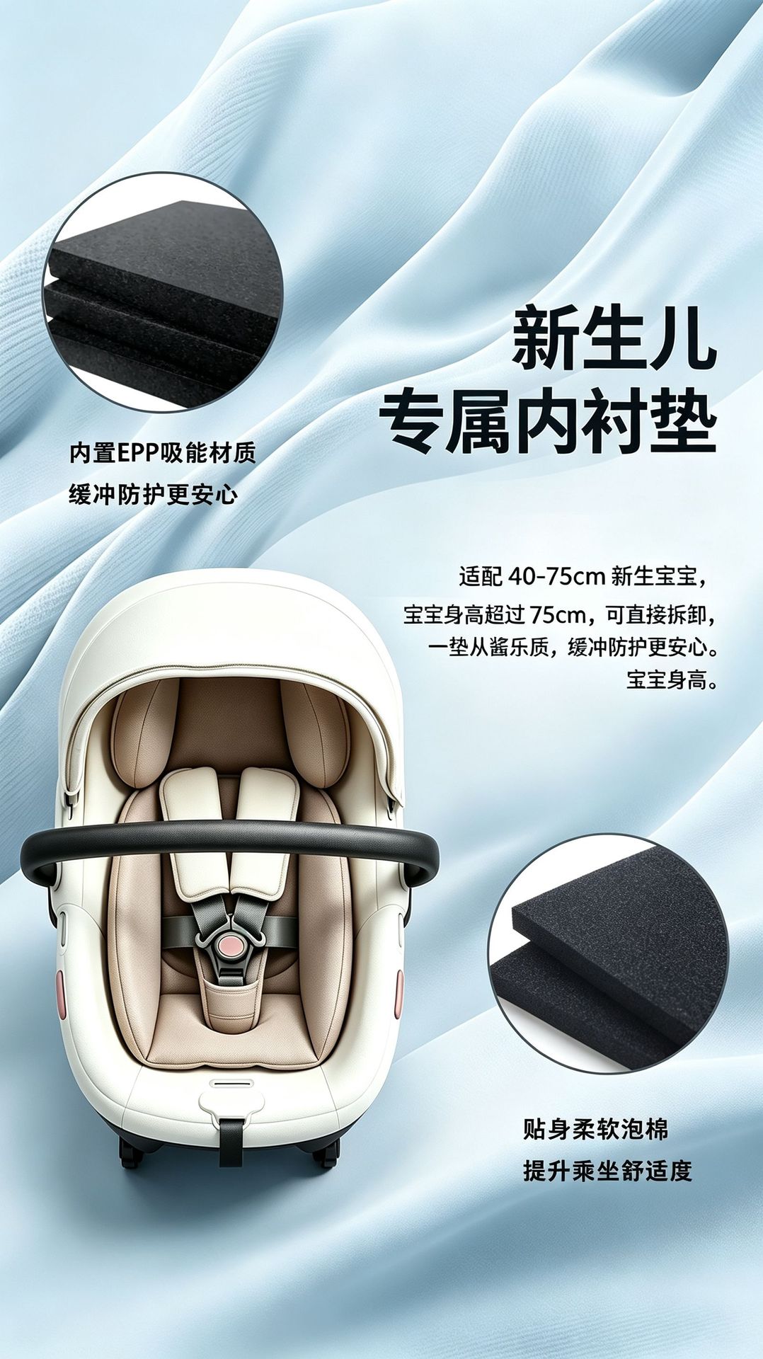 Cross-Border Child Car Safety Seat, Basket-Style Portable One-Touch Installation Baby Seat with Isofix Interface