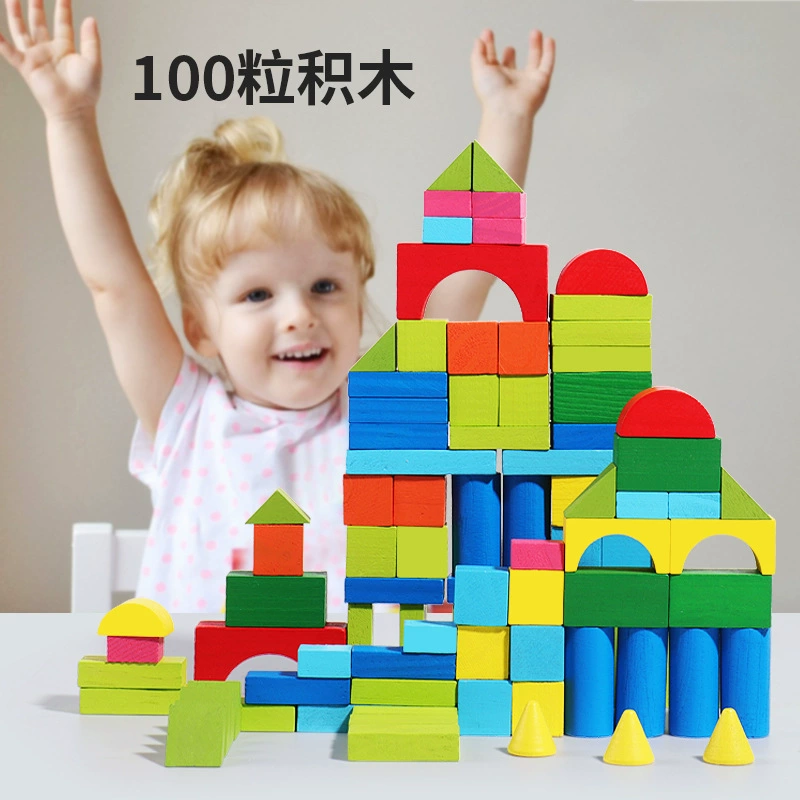 Цветные деревянные блоки 100 шт. 4–6 лет
