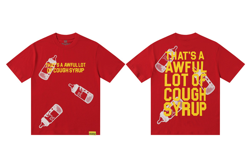 あれ。 SA AWFUL LOT OF COUGH SYRUP メンズ ヒップホップ ラップコラボ 半袖Tシャツ|undefined