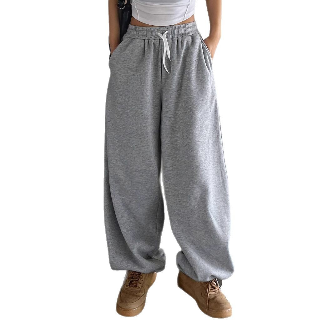 Leggings sueltos transfronterizos, pantalones grises, mujeres, pantalones deportivos baggy vintage casual de Amazon