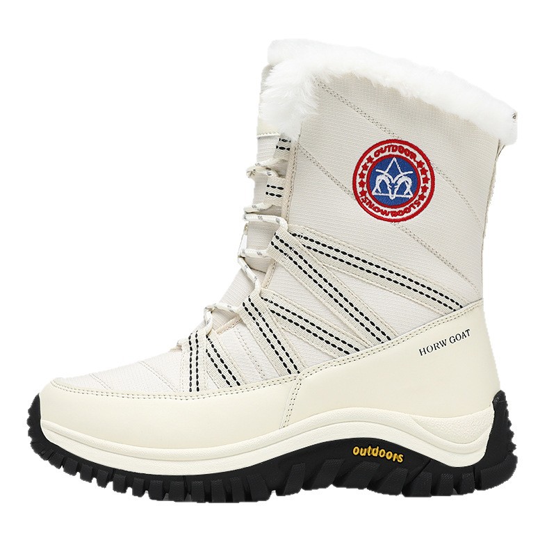 Fabricantes al por mayor botas de nieve impermeables antideslizantes para mujeres, calentamiento de algodón de alta calidad, botas de mujer Kayle Stone
