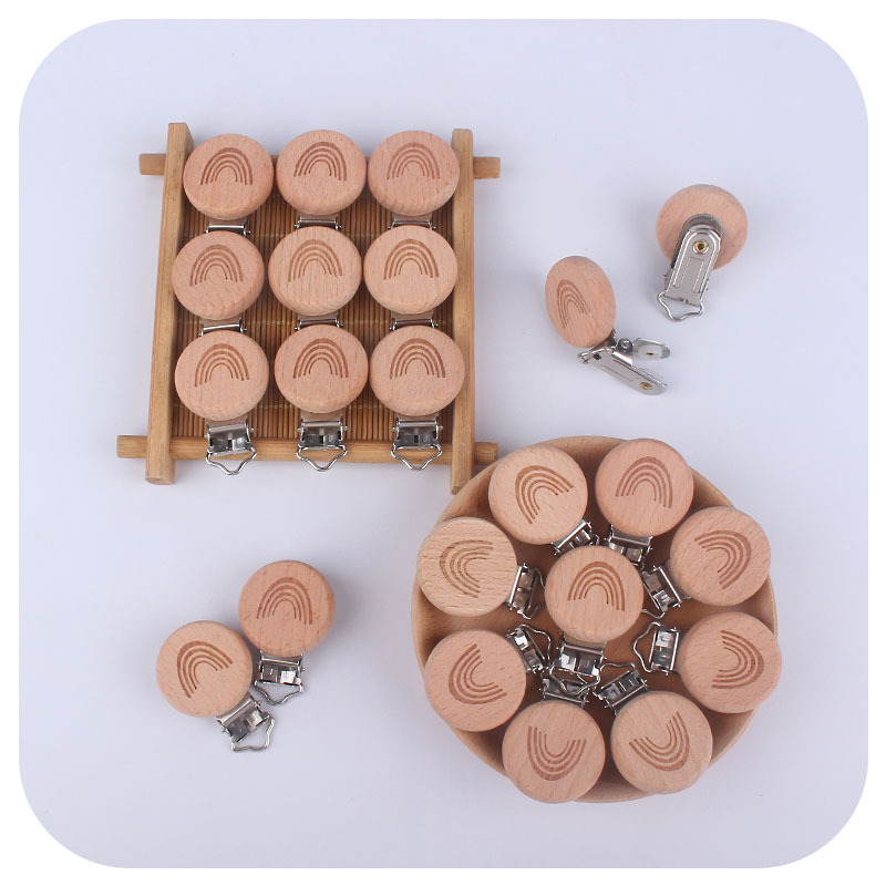 Suministros para bebés de haya de dibujos animados Arco Iris forma chupete clip creativo DIY chupete cadena accesorios de joyería