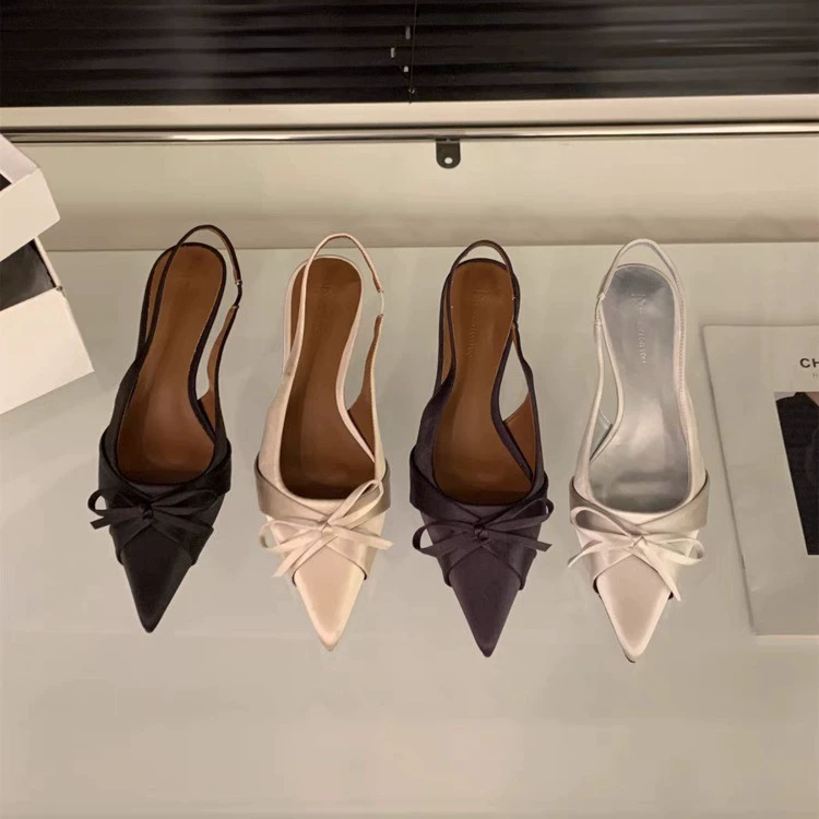Sandals with bow low-cut, Spring/Fall 2025 model, french style