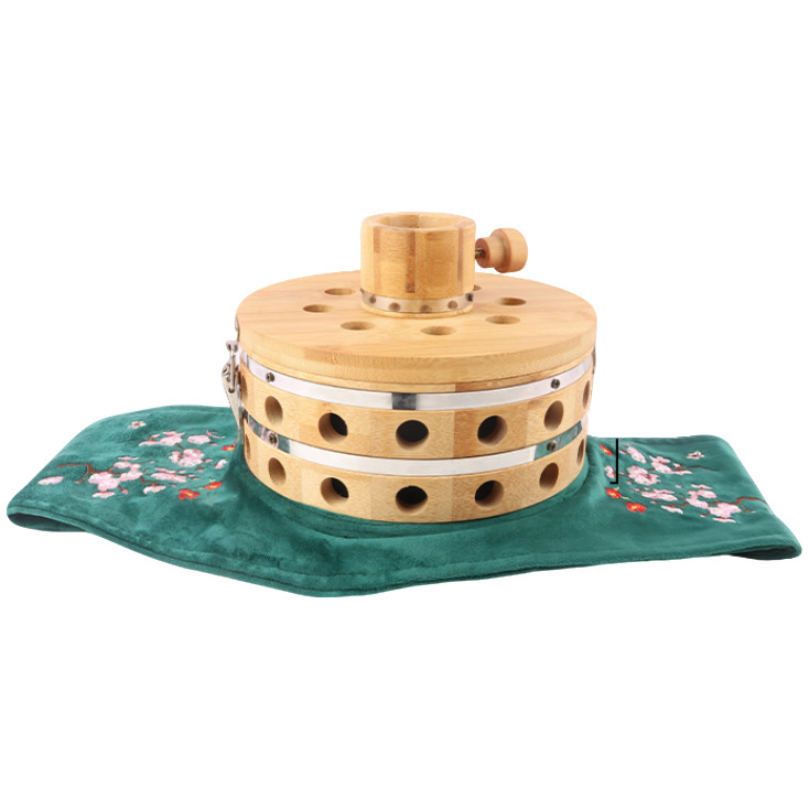 Five-Needle Moxibustion Box Thunder-Fire Moxa Jar for Abdomen and Waist Warm Suspended Moxibustion Embroidered Gift Set 5cm Moxa Sticks details
