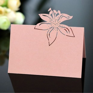 New personalized seat card three-dimensional flower hollow table card wedding festival pink table Card Factory wholesale