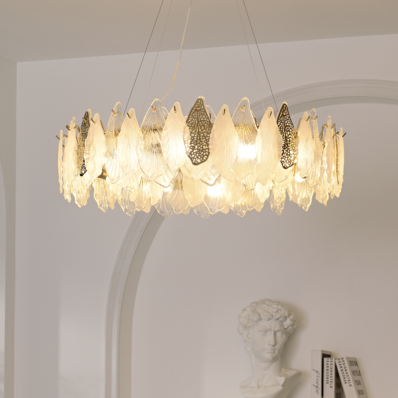 French Chandelier Living Room Main Light Accessible Luxury Popular New Designer Art Glass Bedroom Restaurant Medieval Cream Style