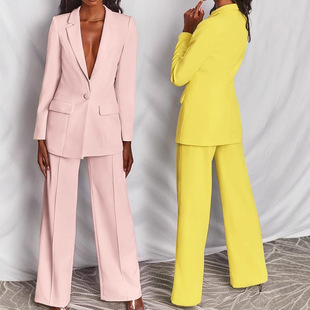 Amazon Cross-Border European and American 2025 Spring & Fall Women's Fashion Casual Suit Professional Women's Suit