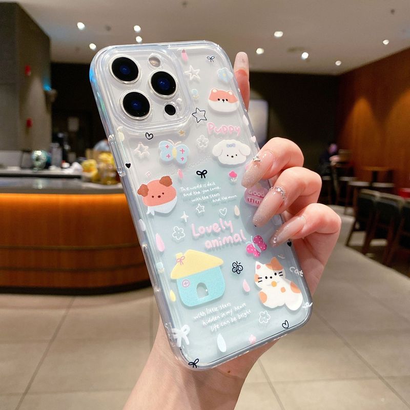 太空精孔适用iphone16卡通小狗手机壳11苹果15Pro新款全包保护套|undefined