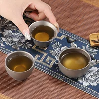 Двойная титановая чайная чашка для кемпинга, лёгкая, кунг‑фу стиль, малый объём