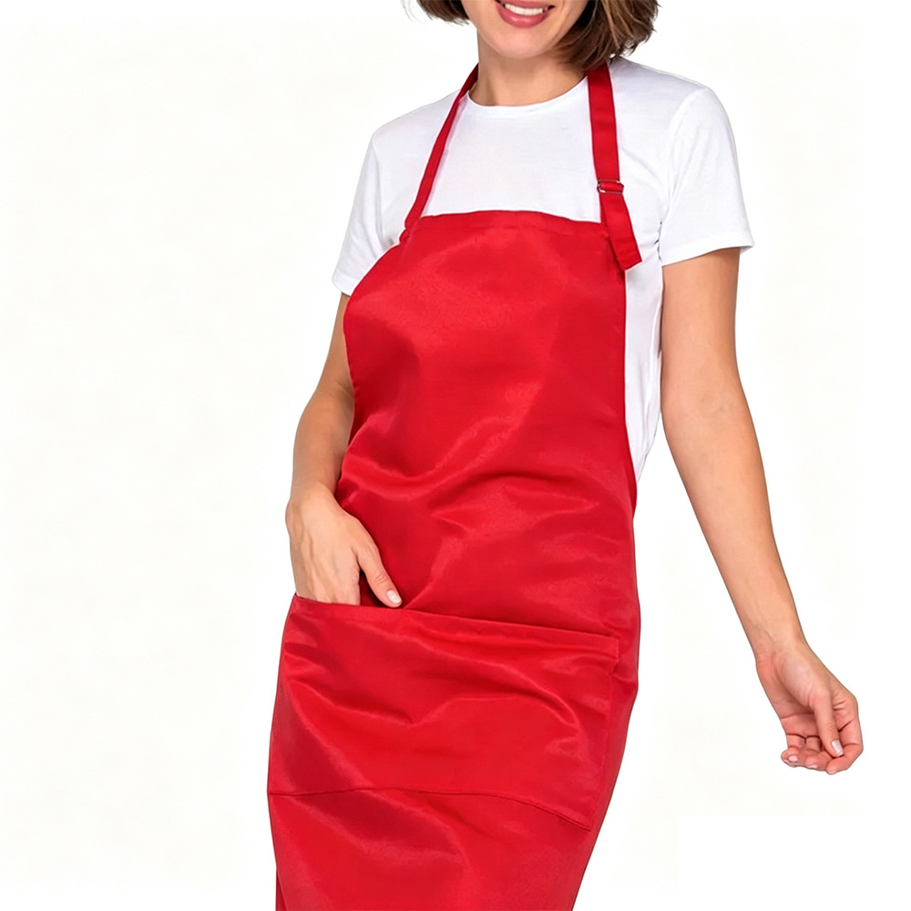 Delantal con Cuello Halter de Poliéster Antimanchas para Panadería y Cocina