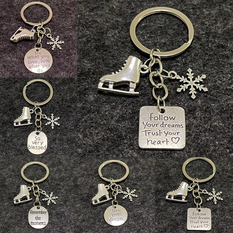 Live Your Dream Snowflake Skates Roller Skates Shoe Pattern Skating Sports Enthusiasts Keychain Live Your Dream Snowflake Skates Roller Skates Shoe Pattern Skating Sports Enthusiasts Keychain