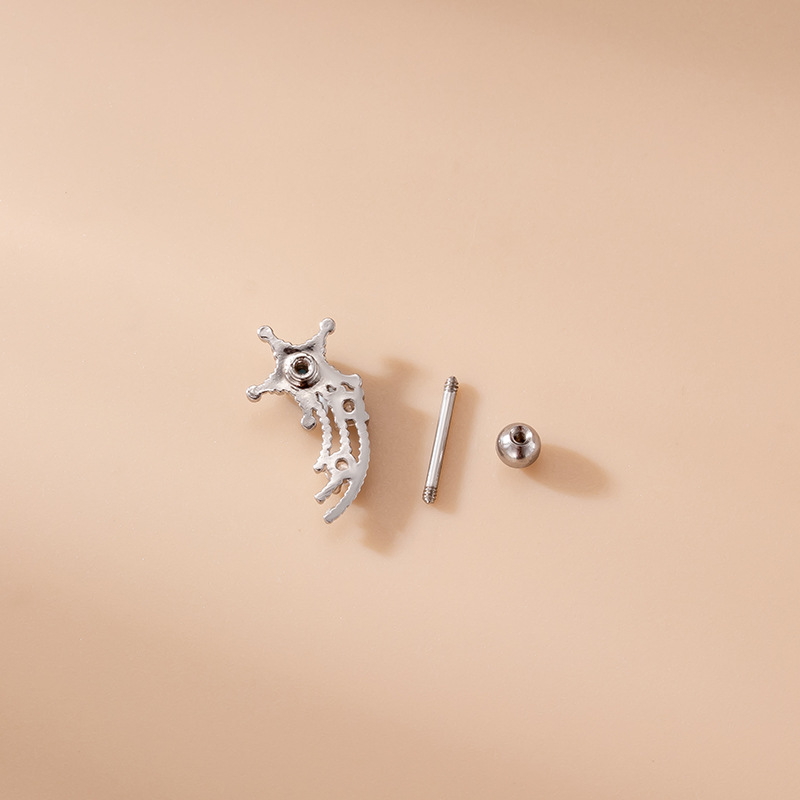 Fashion Star Flower Stainless Steel Ear Studs Inlay Zircon Stainless Steel Earrings 1 Piece