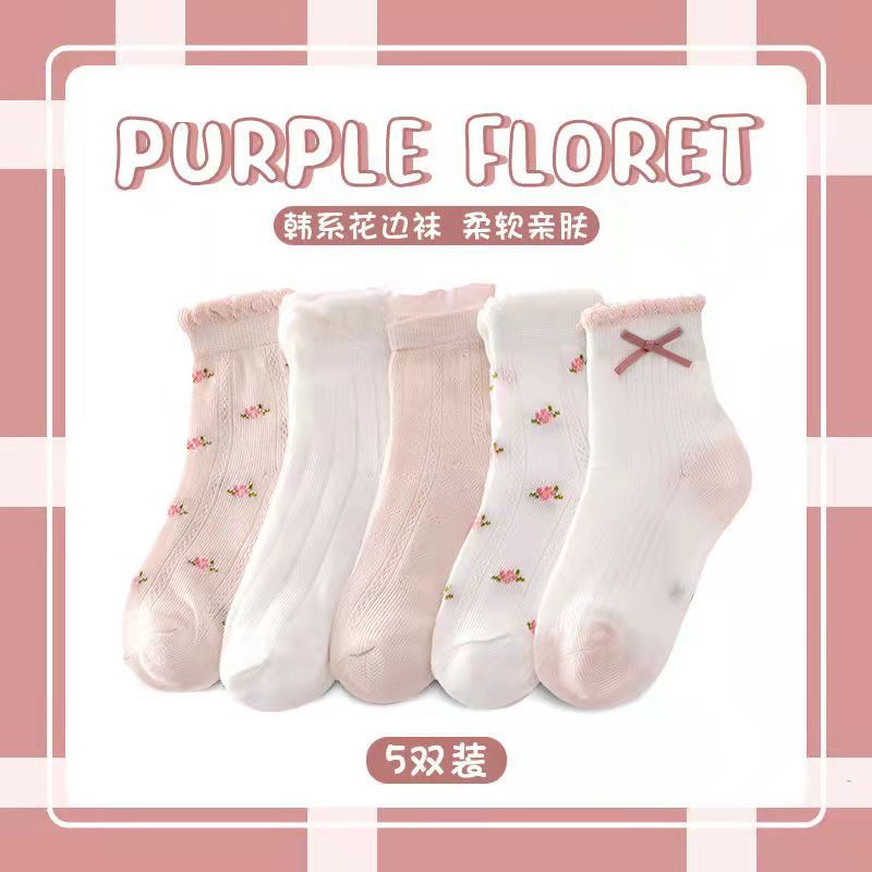 Beno calcetines de las niñas de verano de malla ultrafina Hada bebé arco de algodón transpirable calcetines de los niños al por mayor