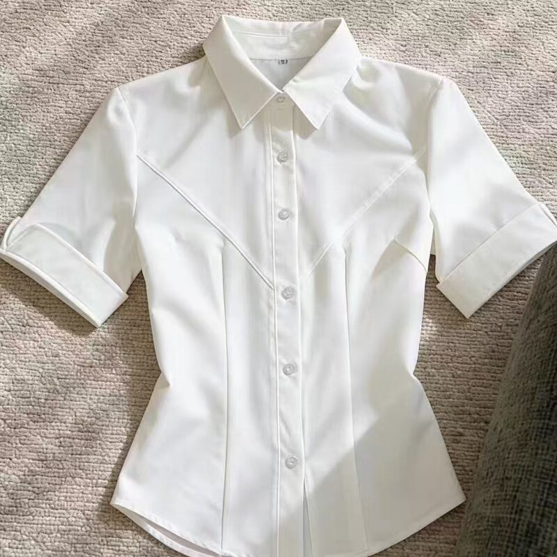 Spring and Summer Waist-Cinching Jk White Shirt Student Academy Style Spicy Girl White Short-Sleeve Jk Shirt Slim-Fit Long-Sleeve Slimming Uniform Spring and Summer Waist-Cinching Jk White Shirt Student Academy Style Spicy Girl White Short-Sleeve Jk Shirt Slim-Fit Long-Sleeve Slimming Uniform