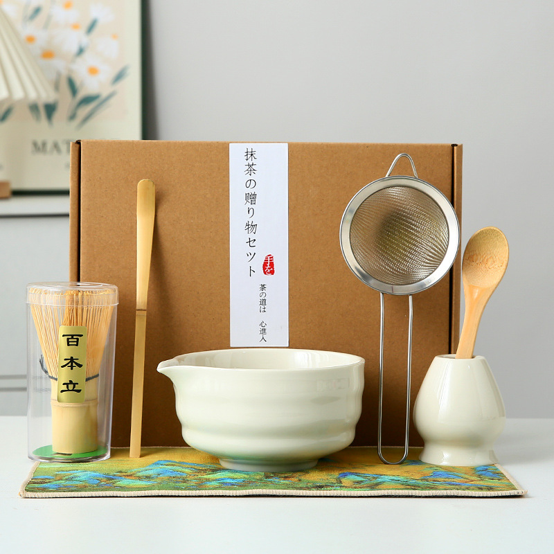 Japonés Matcha tazón Matcha túnica canción té herramientas de pedido taza de té de cerámica taza de té mezclador Matcha cepillo taza de té