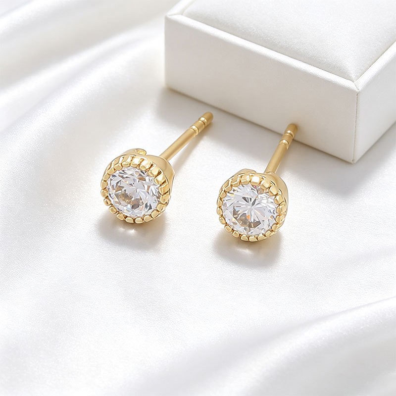 Aretes Geométricos Circulares de Aleación de Cobre Galvanizado para Mujer