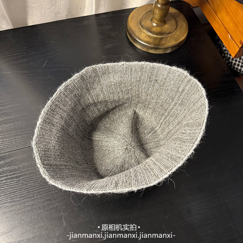 日系复古镂空花朵手工钩针编织堆堆帽子女秋冬编织民族风渔夫帽|undefined
