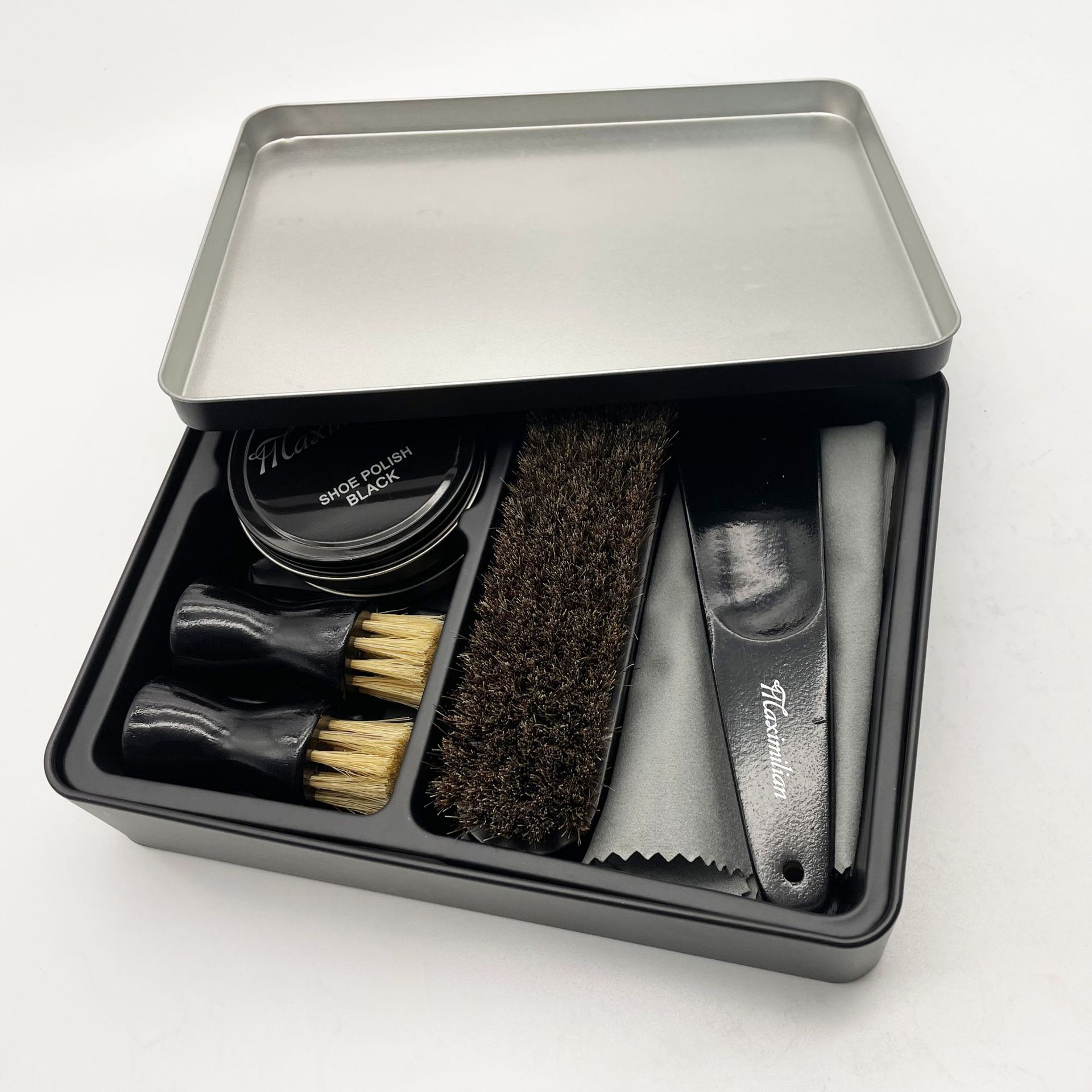 长方形马口铁轻奢鞋油铁盒鞋油包装鞋油套装铁罐可印刷无现货