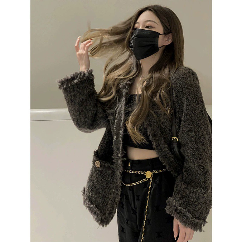 Demi-season jacket, Chanel style, increased thickness, oversize