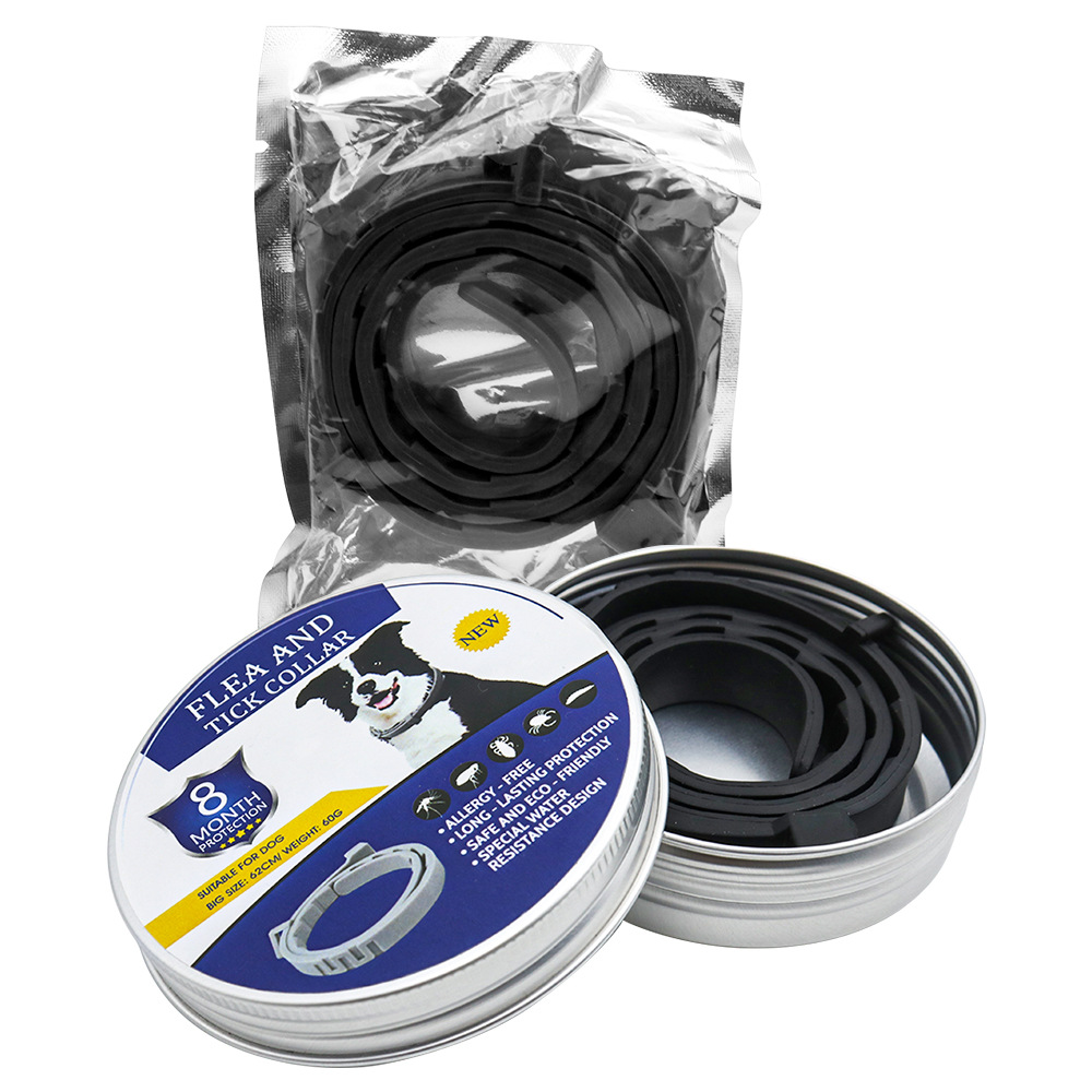 강아지용 블랙 실리콘 목걸이