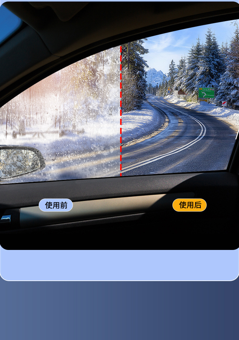 Rearview Mirror Rainproof Car Glass Rainproof Agent Reversing Reflector Artifact Rainy Day Film Waterproof Repellent Water Repellent Anti-Fog