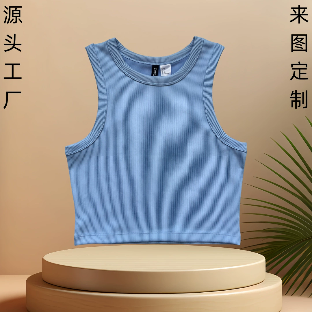 Индивидуальная трансграничная Внешняя торговля, летний спортивный тонкий жилет для отдыха, Женский тяжелый вес, резьбовой жилет без рукавов, индивидуальный