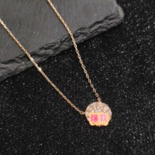 2025新款太阳花项链女香槟金色满钻八芒星罗盘设计小众高级感吊坠