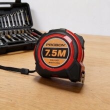 跨境粉色钢卷尺16FT25FT全英尺带包胶盒尺5m7.5m加厚耐磨卷尺