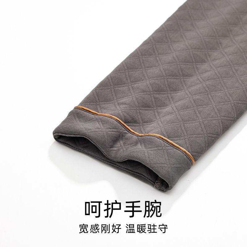 Pijamas de algodón para hombres se pueden usar fuera de otoño y invierno engrosado aire caliente algodón manga larga conjunto