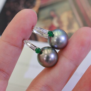 18K Gold Accessories Small Egg-Faced Jade Bucket Earrings Yellow and White Reference Beads 11-12mm Accessories Without Beads