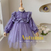 Purple spring dress, children's small princess costume, Korean style, children's clothing, mesh skirt, western style