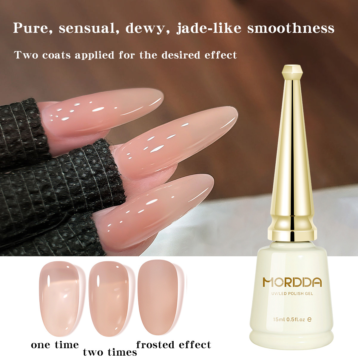2025 nuevo hielo permeable al agua hidratante grasa de jade piel polvo desnudo esmalte de uñas translúcido color de base especial para salón de uñas