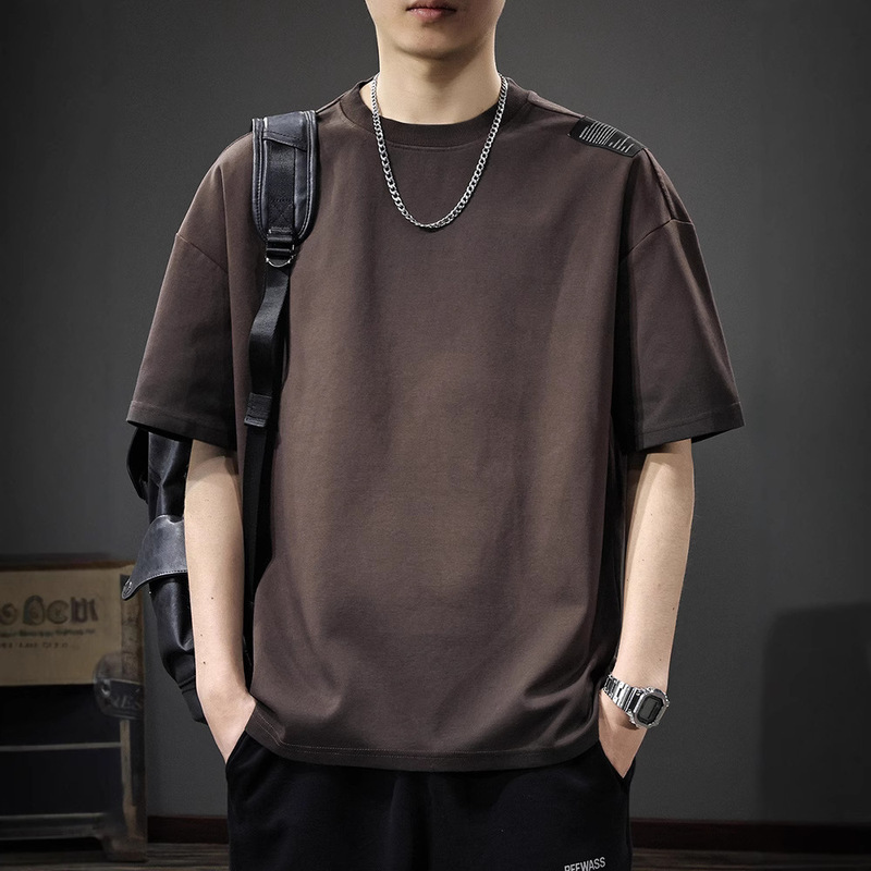 Summer American Heavyweight Short-Sleeved T-Shirt for Men 2025 New Fashion Brand Retro Washed Five-Quarter Sleeve Loose Casual T-Shirt Summer American Heavyweight Short-Sleeved T-Shirt for Men 2025 New Fashion Brand Retro Washed Five-Quarter Sleeve Loose Casual T-Shirt