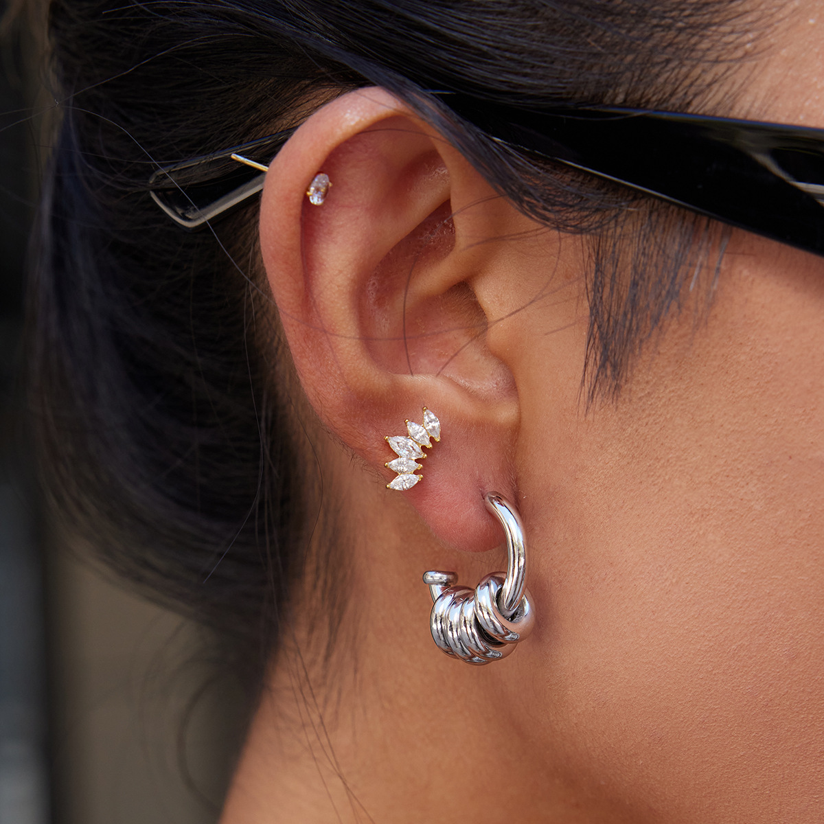 Stainless Steel C-type Ear Studs Non-fading Titanium Steel Ornament