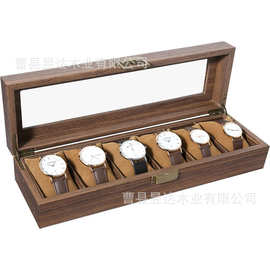 复古木纹手表展示盒 木质首饰礼品包装盒跨境热卖手表收纳盒表盒