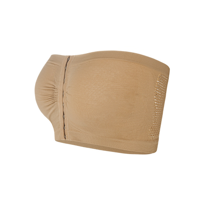 Corsé transfronterizo europeo y americano de una sola palabra con hebilla en el pecho, estilo delgado y hermoso, ropa interior con hebilla delantera, talla grande, sin tirantes, envoltura en el pecho