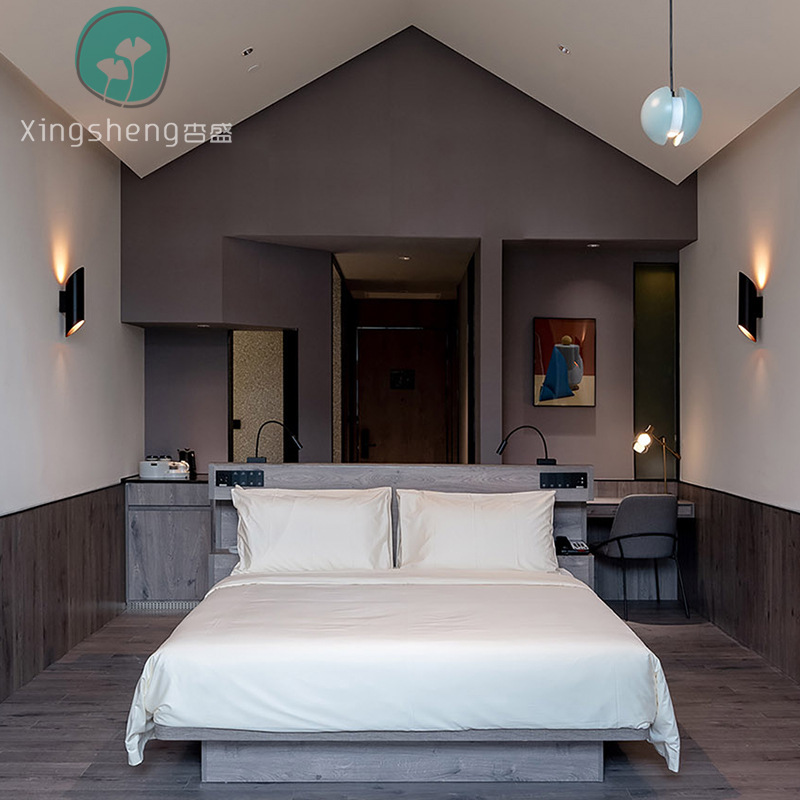 Aduo Hotel Furniture Standard Room Special Bed Customization Full Set Hotel Apartment Room Lobby Furniture Customization