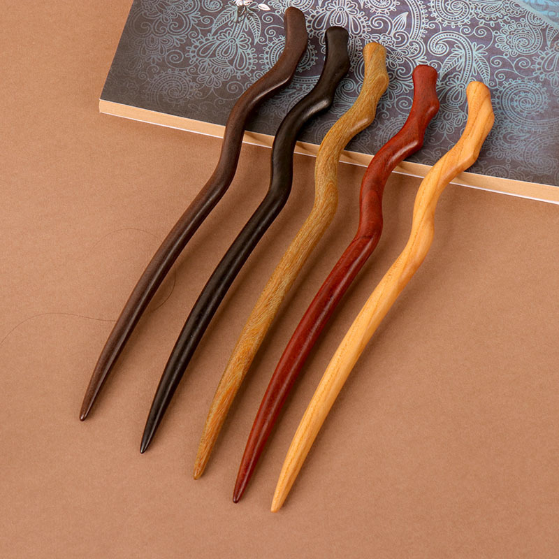 Purple sandalwood simple plate hair red sandalwood hairpin material antique hair accessories hair accessories headdress wooden hairpin accessories batch